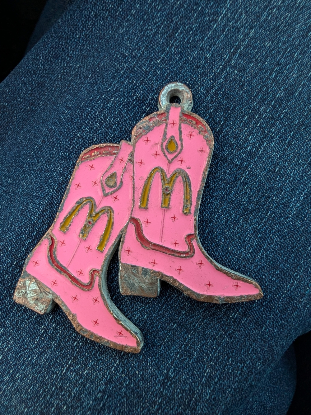 McDonald's Pink Cowboy Boot Enamel Keychain